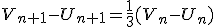 3$V_{n+1}-U_{n+1}=\frac{1}{3}(V_n-U_n)